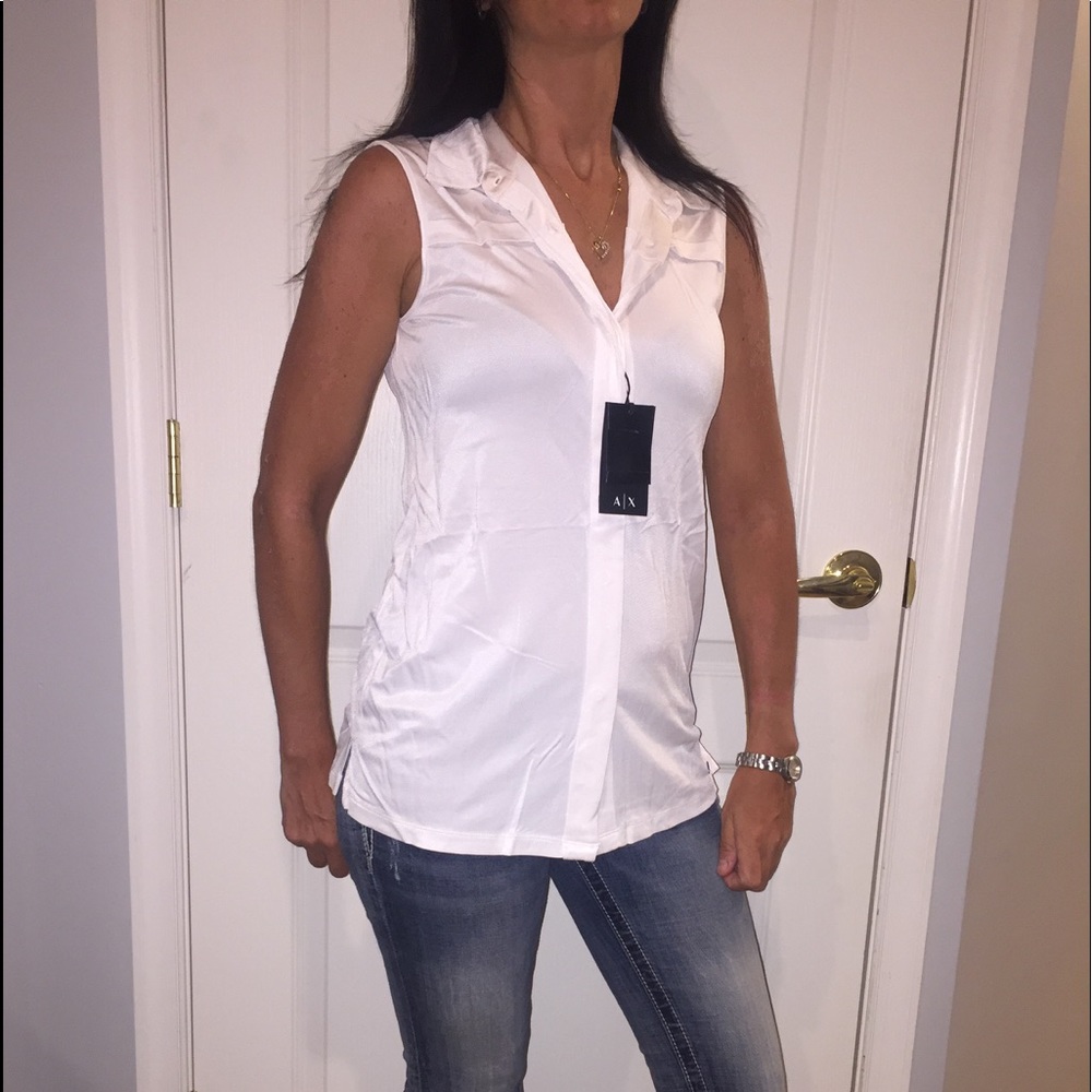 A/X ARMANI EXCHANGE- Layered button down blouse - Picture 5 of 6